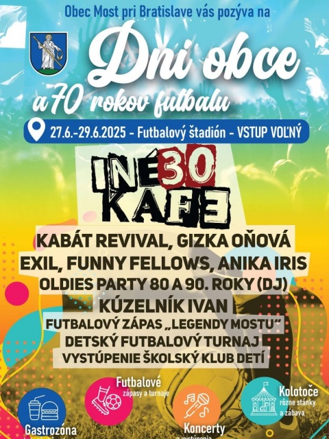 Dni obce a 70 rokov futbalu v obci - program