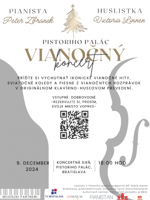 Vianočný koncert v hlavných úlohách pianista Peter Zbranek a huslistka Victoria Linnen 